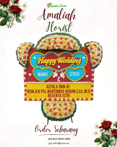Karangan Papan Bunga Pernikahan di Simpang Iii Sipin